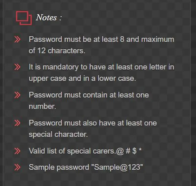Password rules 